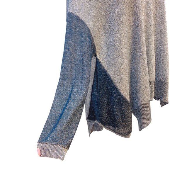 Alembika Metallic Knit Sweater Gray Black Size M - Picture 2 of 7